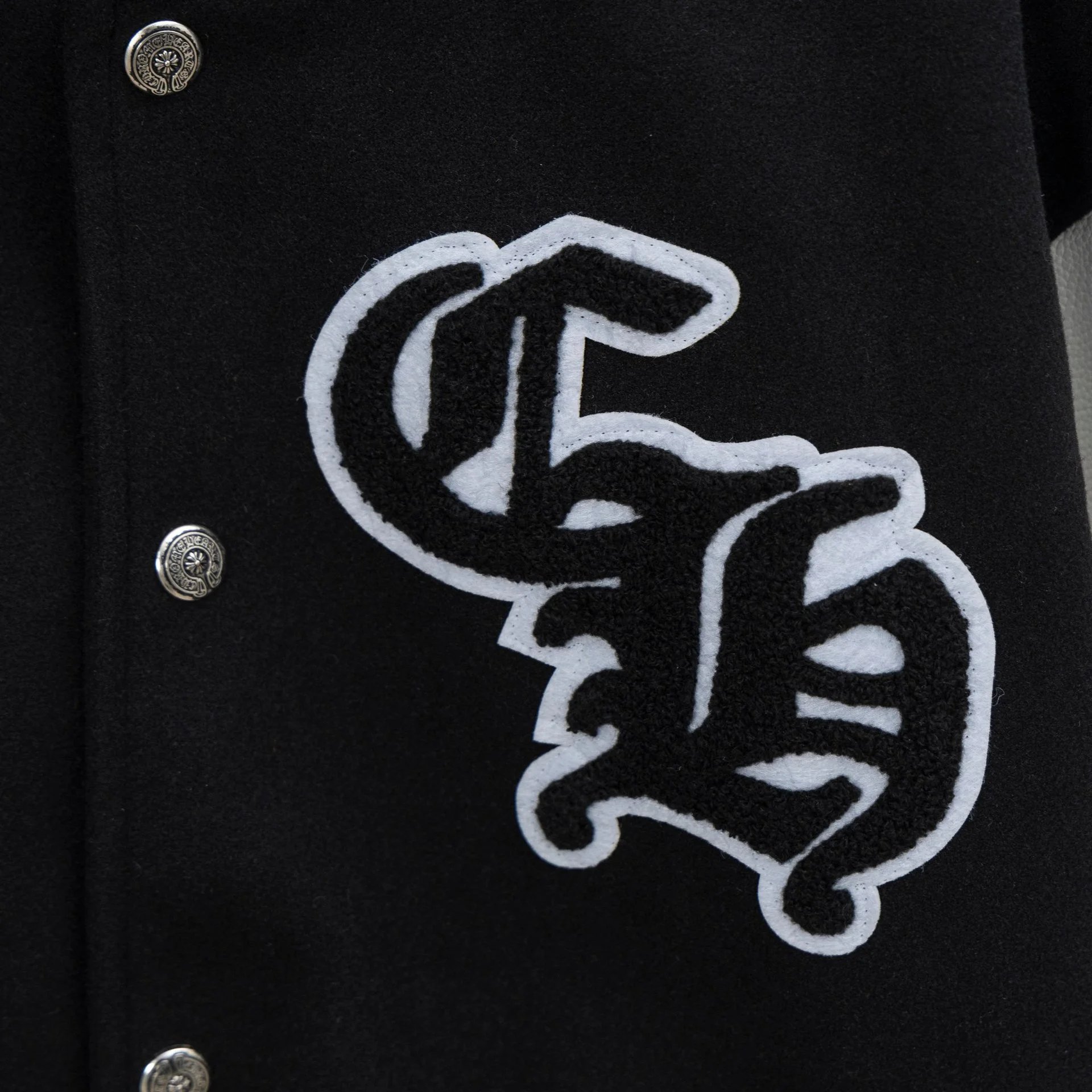 Chrome Hearts Varsity Jacket Black and White Outerwear Jacket - 41