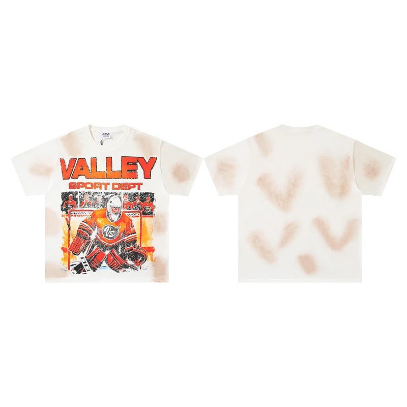 VALE T-Shirts Washed graphic print short-sleeve T-shirt — v 081 white