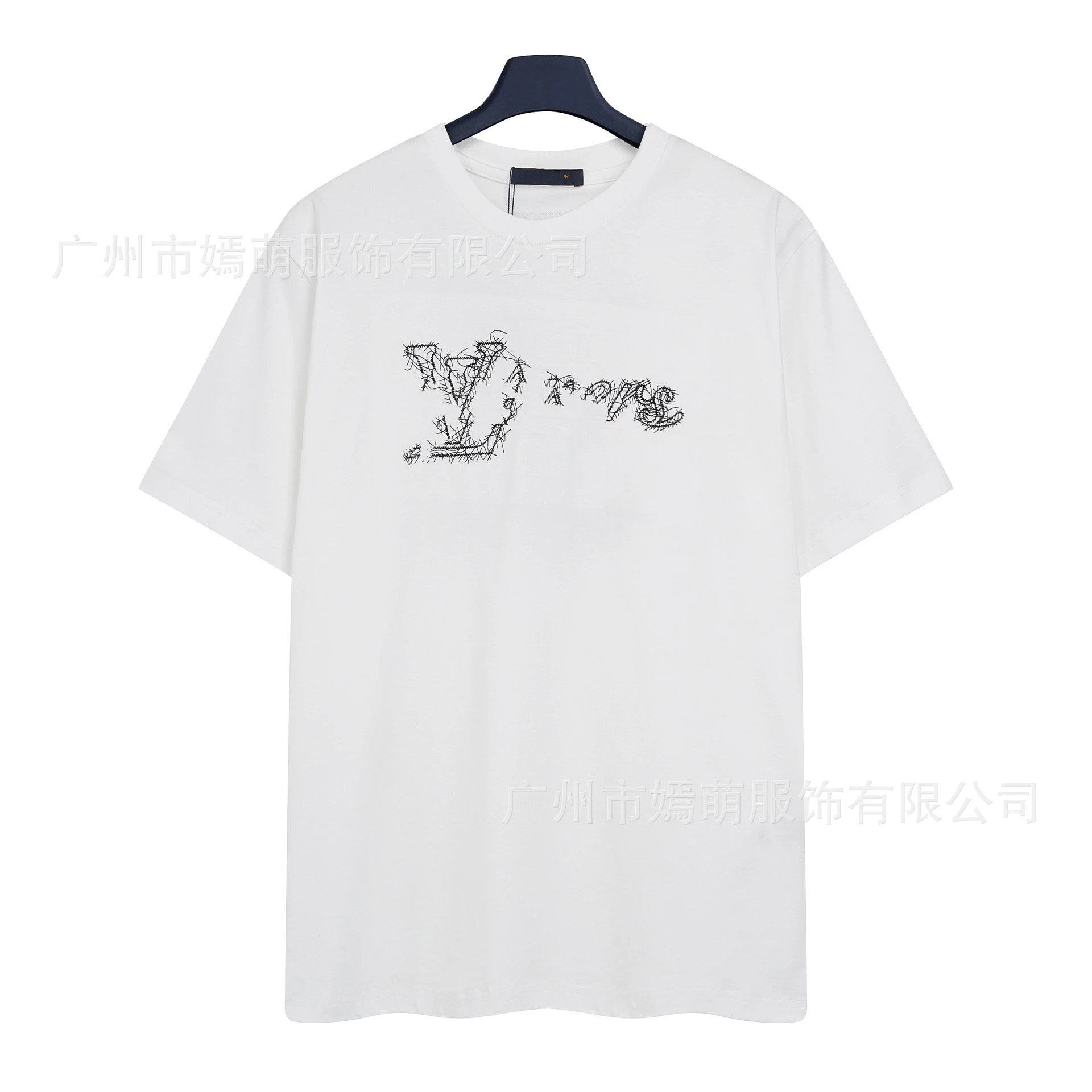 Rhinestone Logo Graphic T-Shirt White