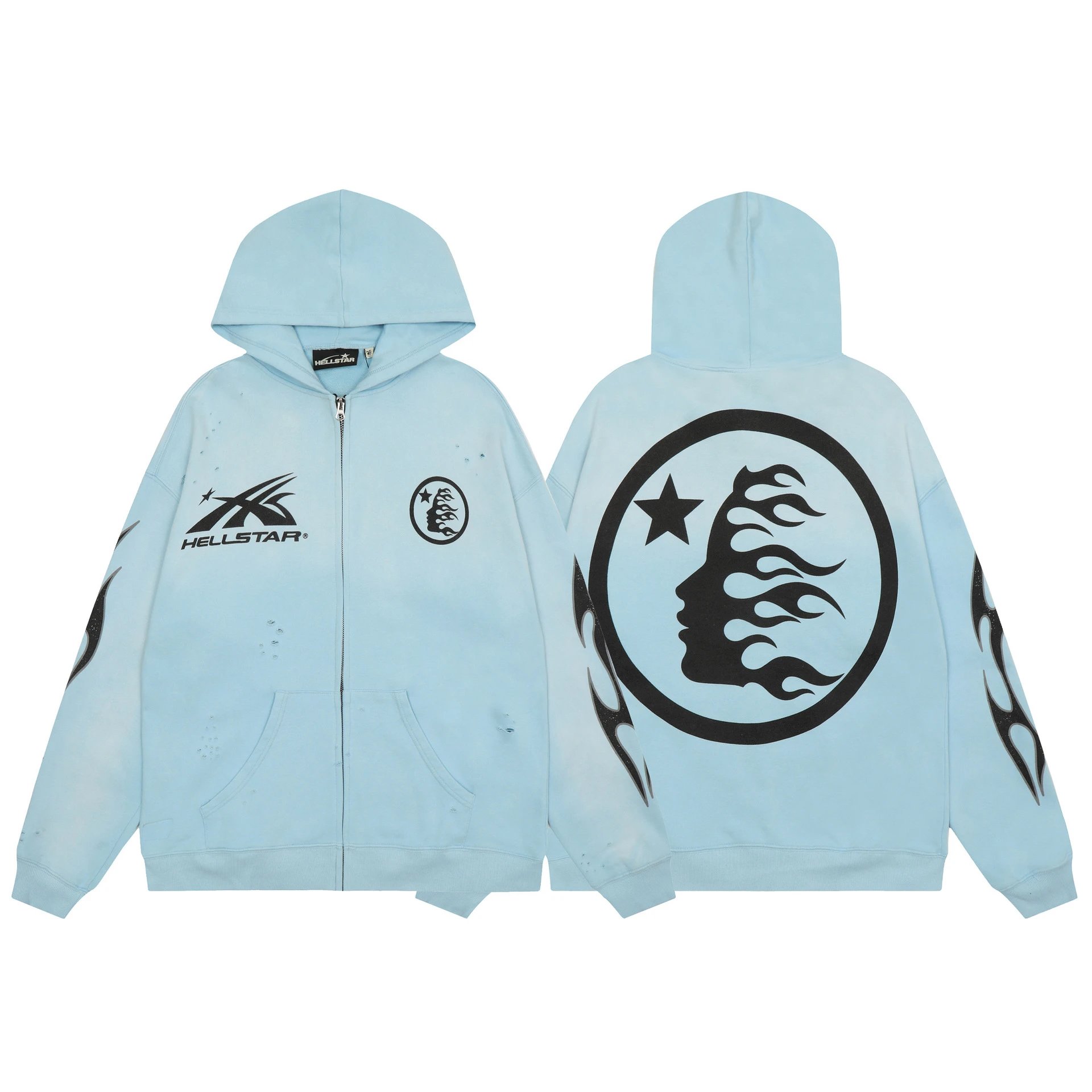 Hellstar Star Flame Hoodie Black - 6