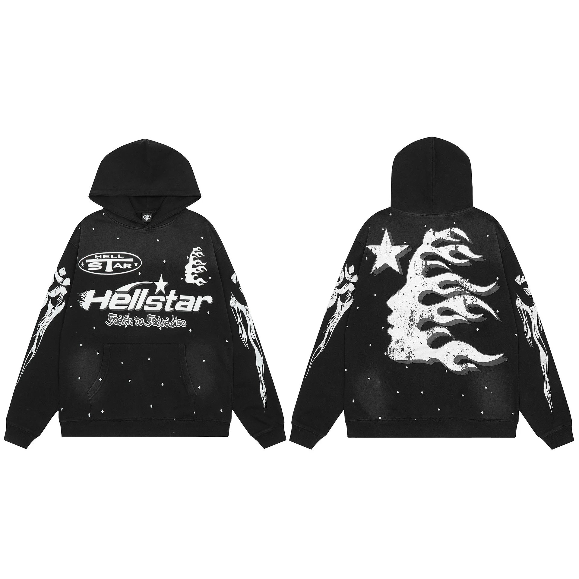 Hellstar Star Flame Hoodie Black - 17