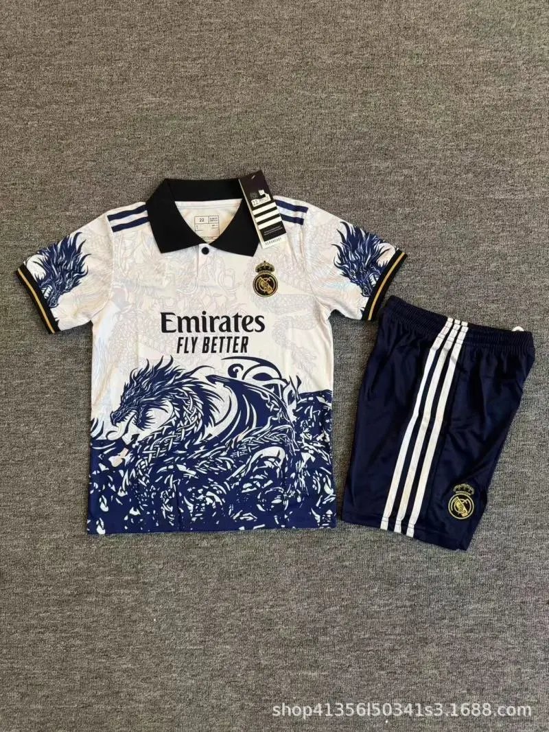 Real Madrid Dragon Graphic Jersey Set Purple / Black - 8