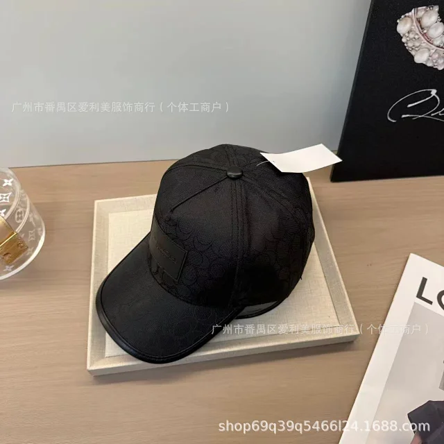 Coach Hats Baseball Cap with All-Over C Pattern and Leather Logo Patch product detail image 6