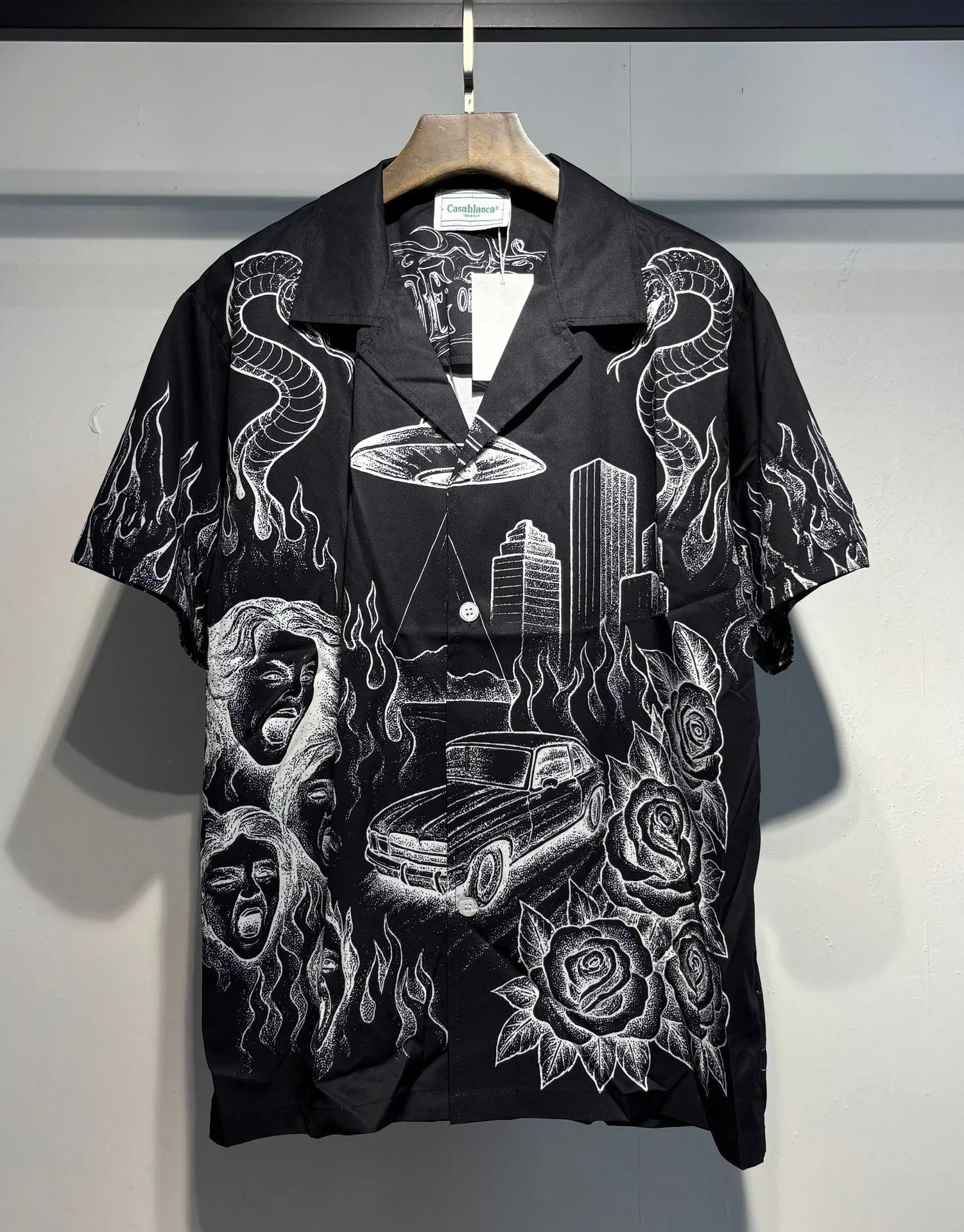 Casablanca Graphic Print Short-Sleeve Shirt Black - 27