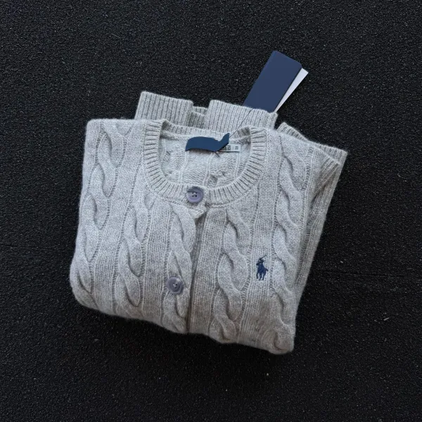 Polo Ralph Lauren Cable Knit Cardigan Beige Sweater - 1
