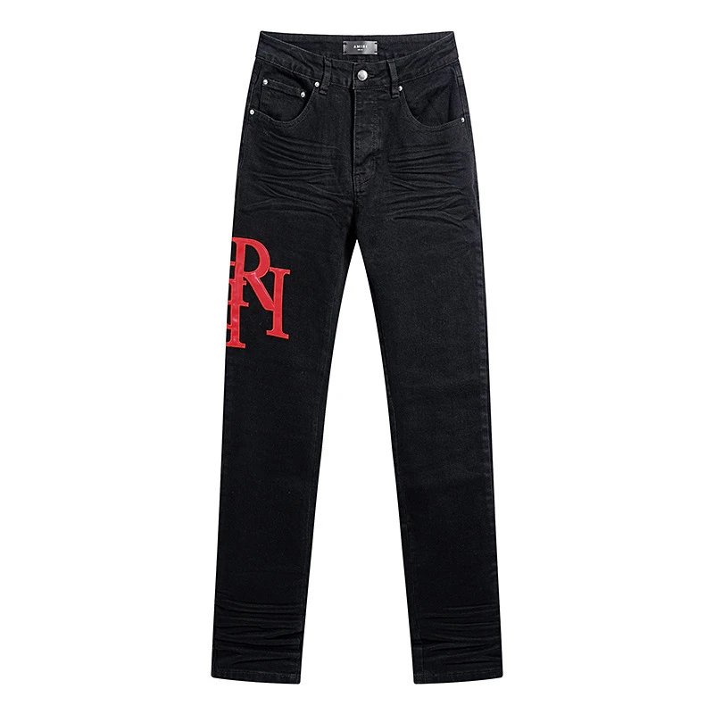 Amiri Logo Embroidered Black Jeans - 23