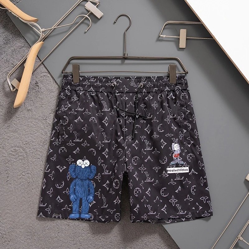 Louis Vuitton Monogram Multicolor Print Swim Shorts Black - 28