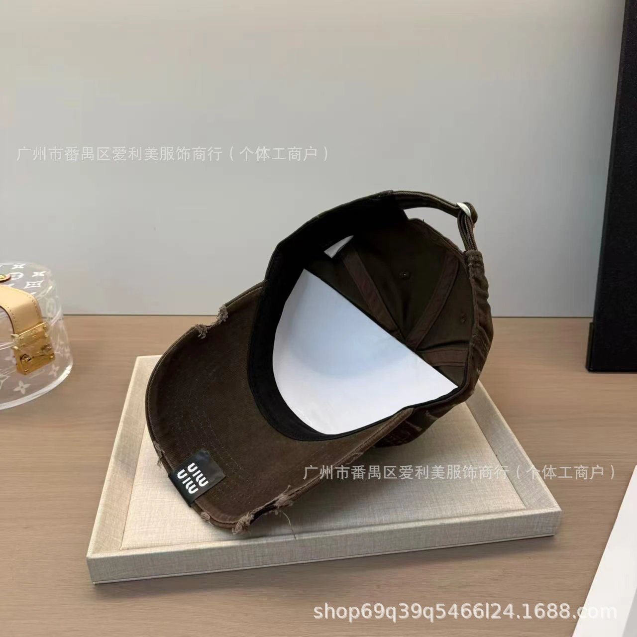 Miu Miu Distressed Brown Baseball Cap - 9