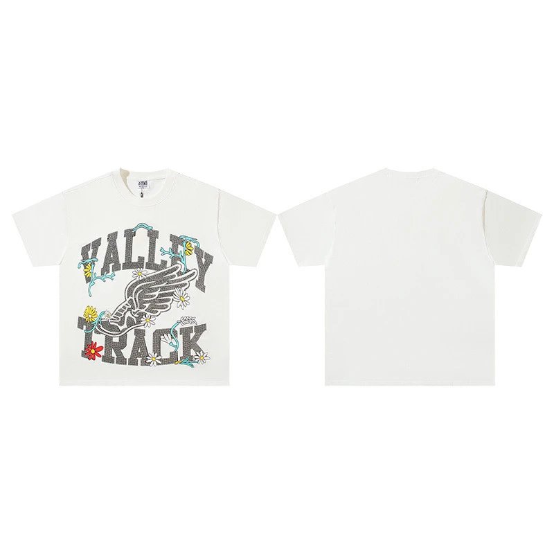 VALE T-Shirts Washed graphic print short-sleeve T-shirt — v 069 white