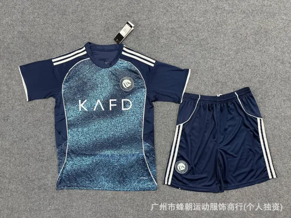 Design Nassr FC 2023-24 Third Kit Navy Blue Digital Pattern Jersey and Shorts Set Sets - 1