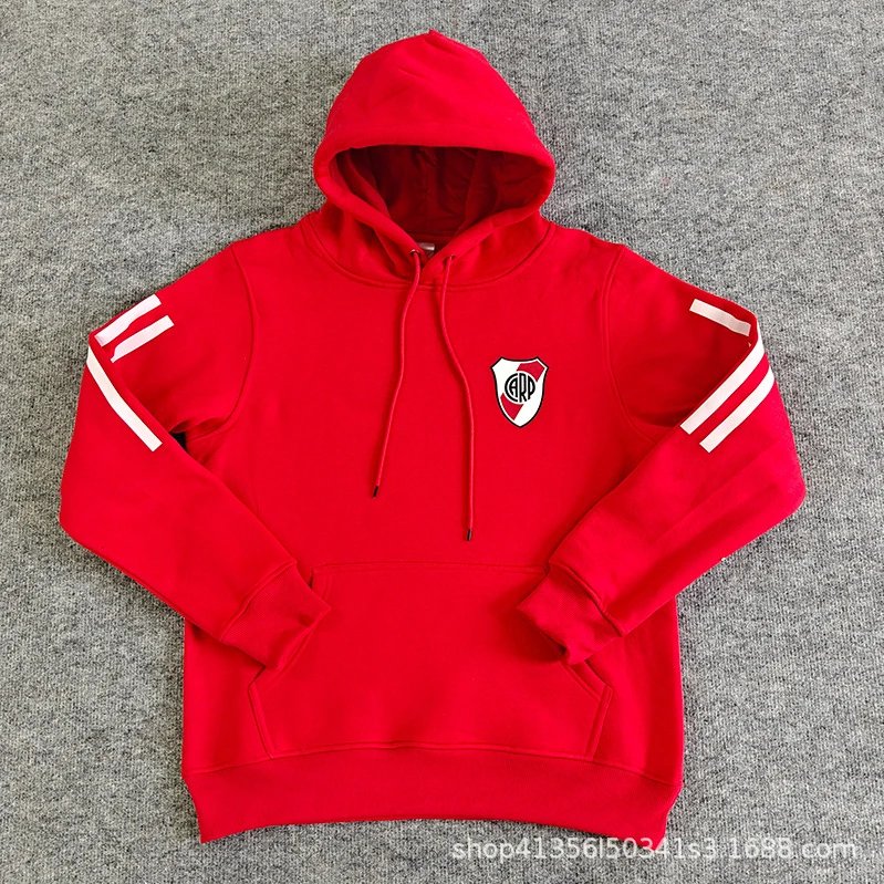 Design River Plate Yellow Hoodie with Club Crest and Stripe Sleeves Hoodie - 3