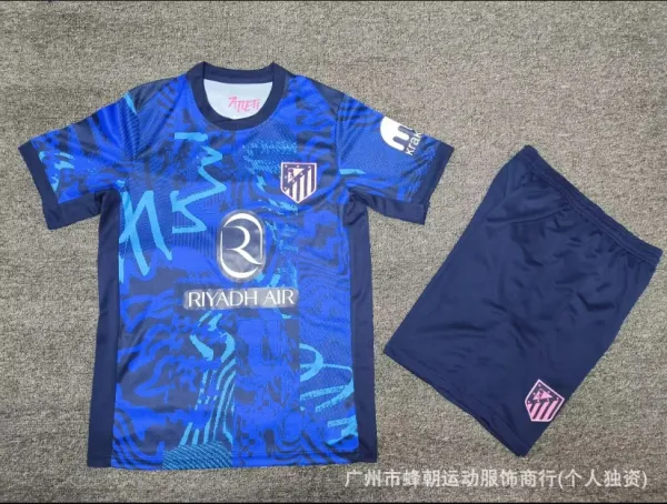 Design Vine Print Soccer Jersey Set Black - 8