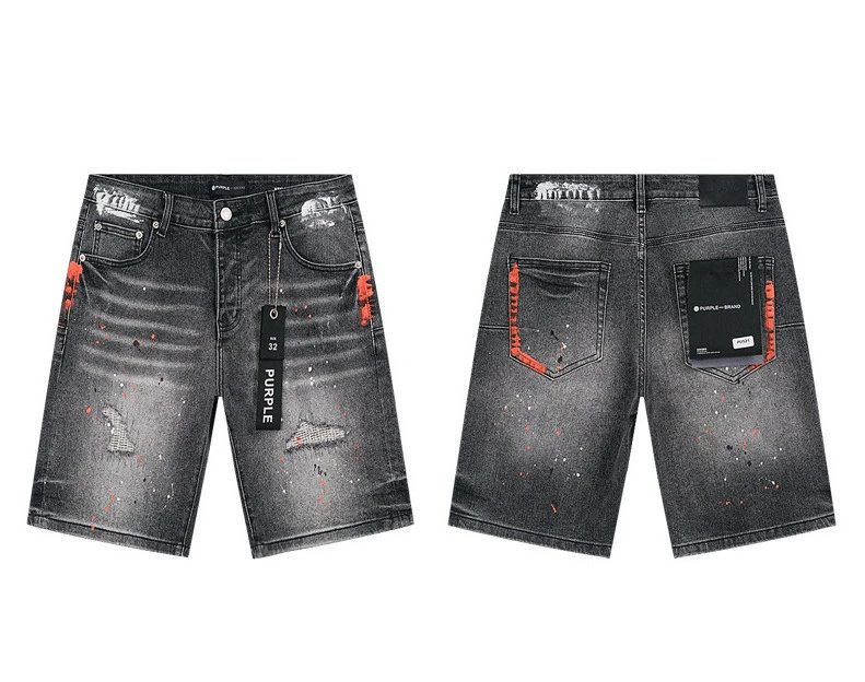 Amiri Logo Patch Distressed Denim Shorts Blue - 12