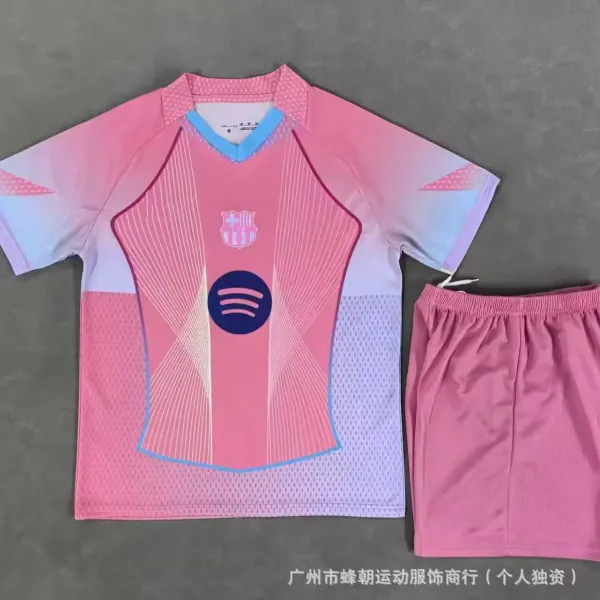 FC Barcelona x Spotify Pink Gradient Third Kit Jersey and Shorts - 1