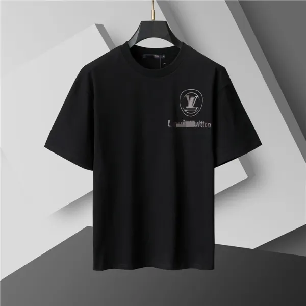 Louis Vuitton Logo Print Black T-Shirt - 1