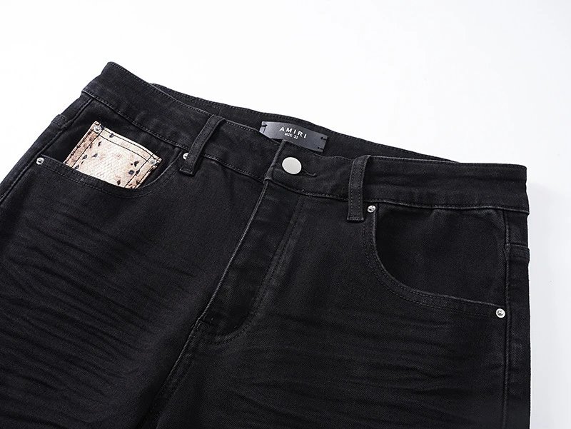 Amiri Logo Embroidered Black Jeans - 25