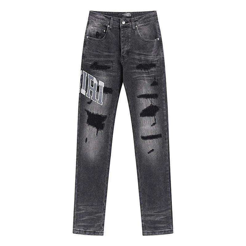 Amiri Logo Embroidered Black Jeans - 12