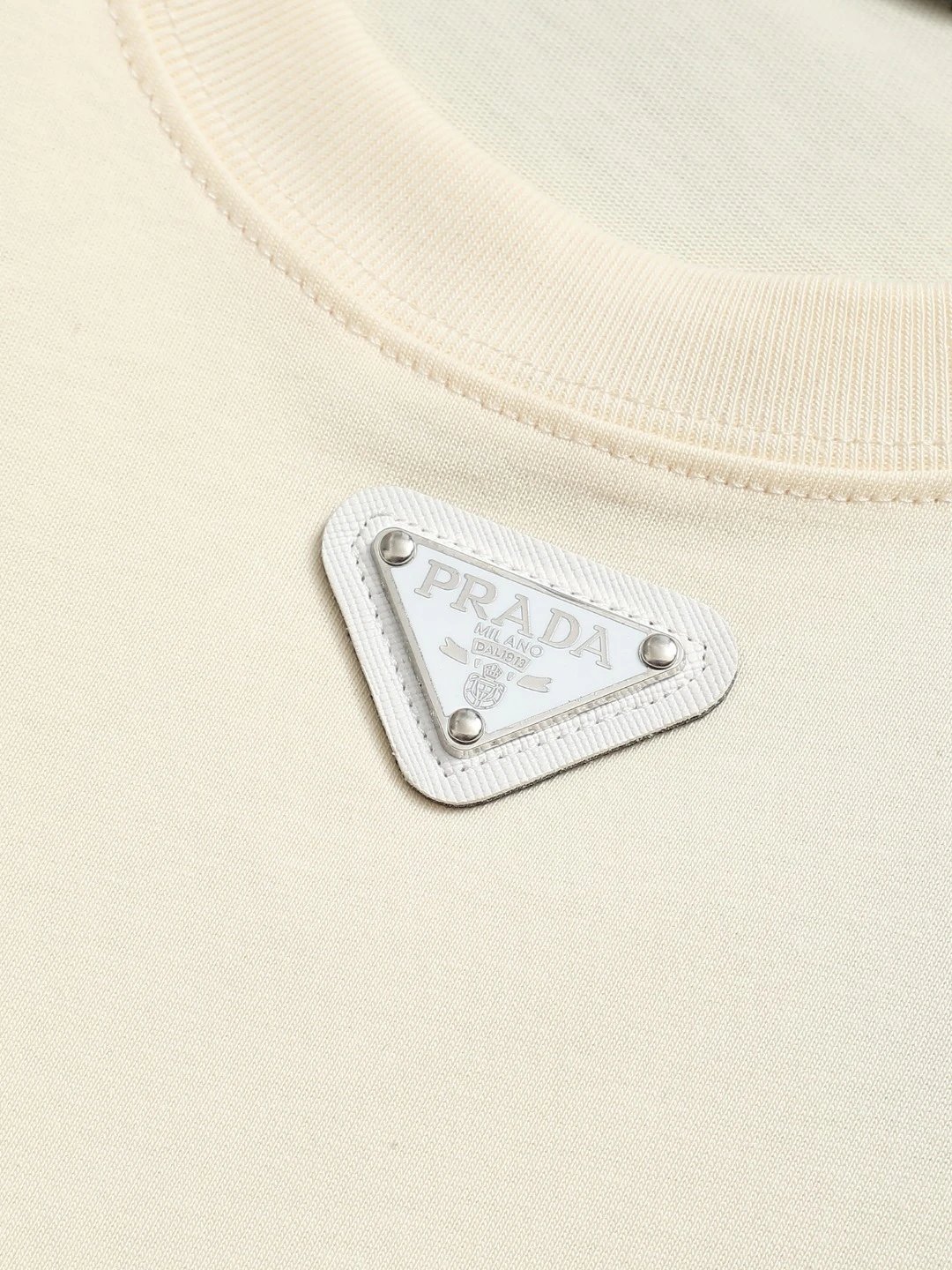Prada Logo Embroidered Pink T-Shirt - 13