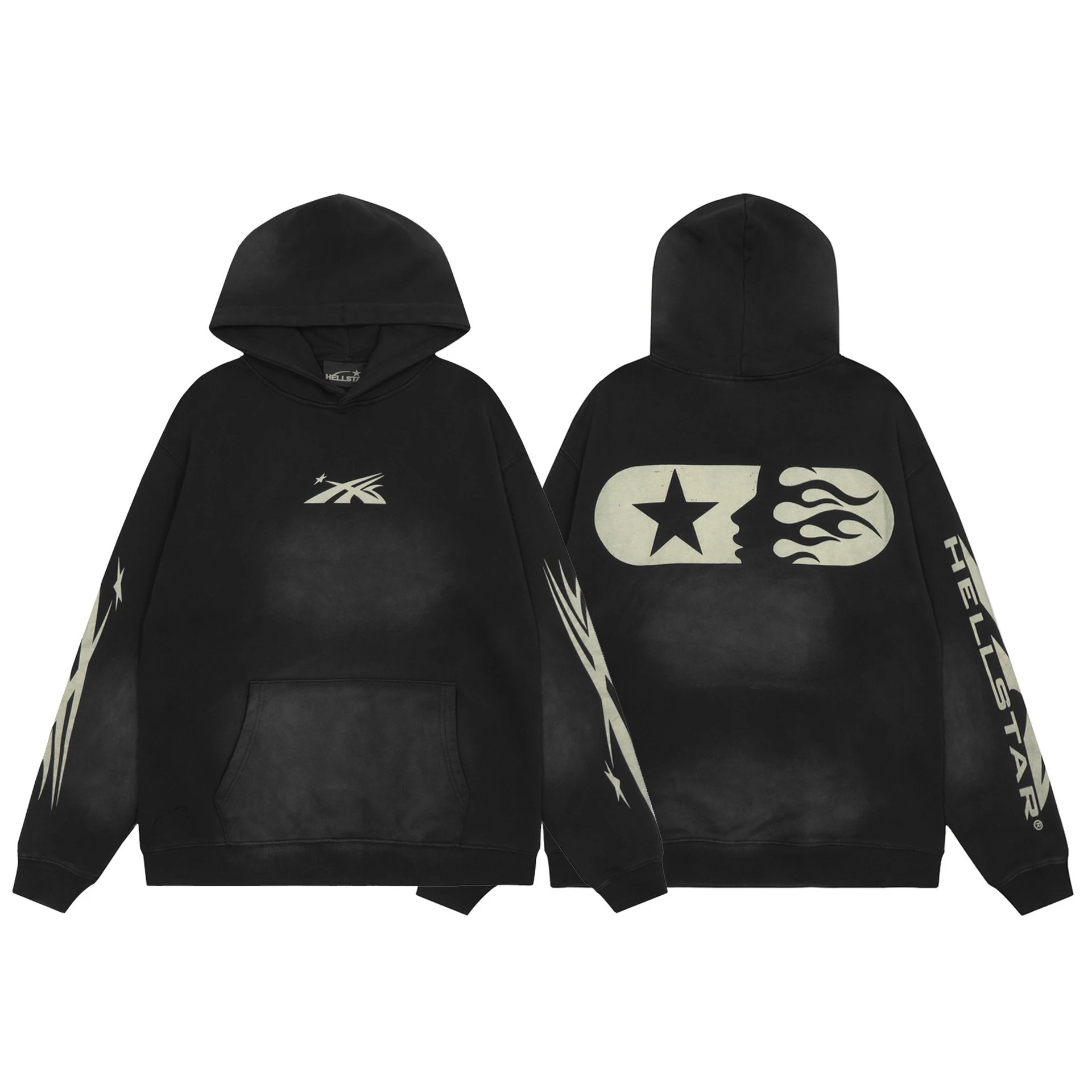Hellstar Star Flame Hoodie Black - 9