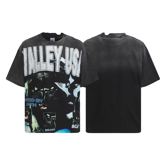 VALE T-Shirts Washed graphic print short-sleeve T-shirt product detail image 3