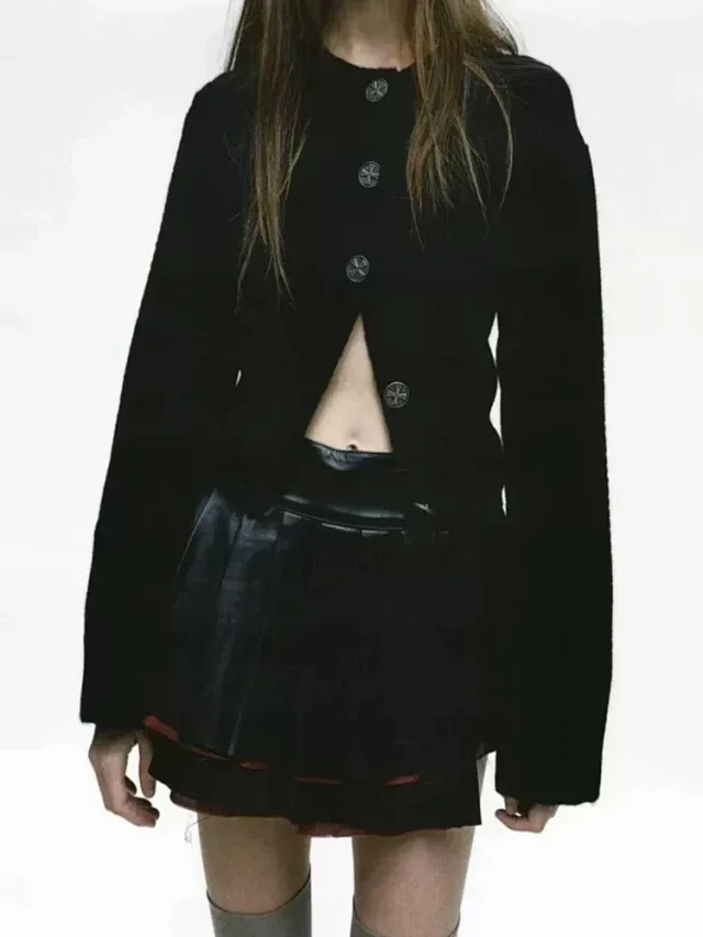 Enfants Riches Déprimés Knitwear Cropped knit sweater product detail image 11