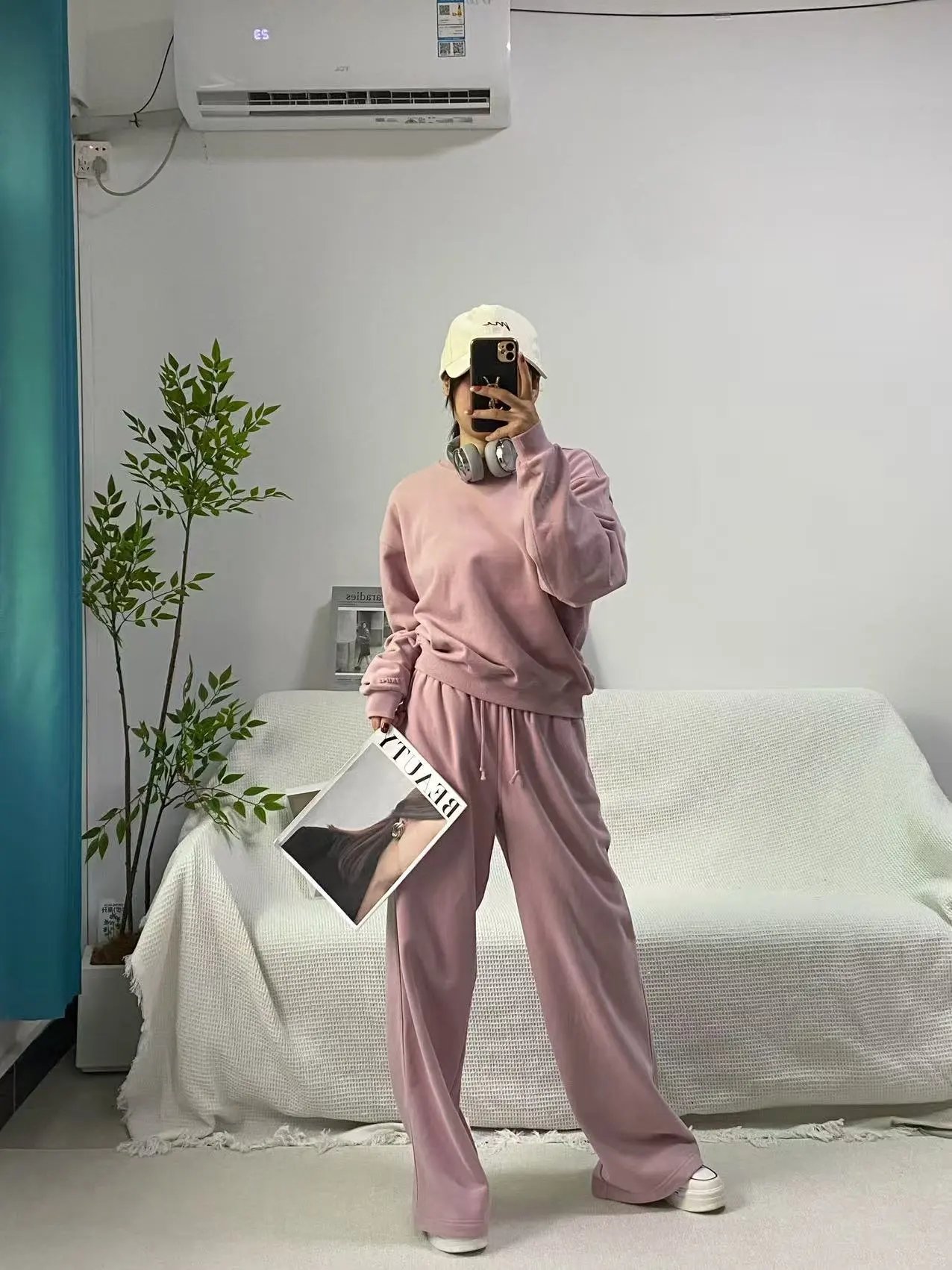 Design Ribbed Long Sleeve Crop Top Dusty Pink - 28