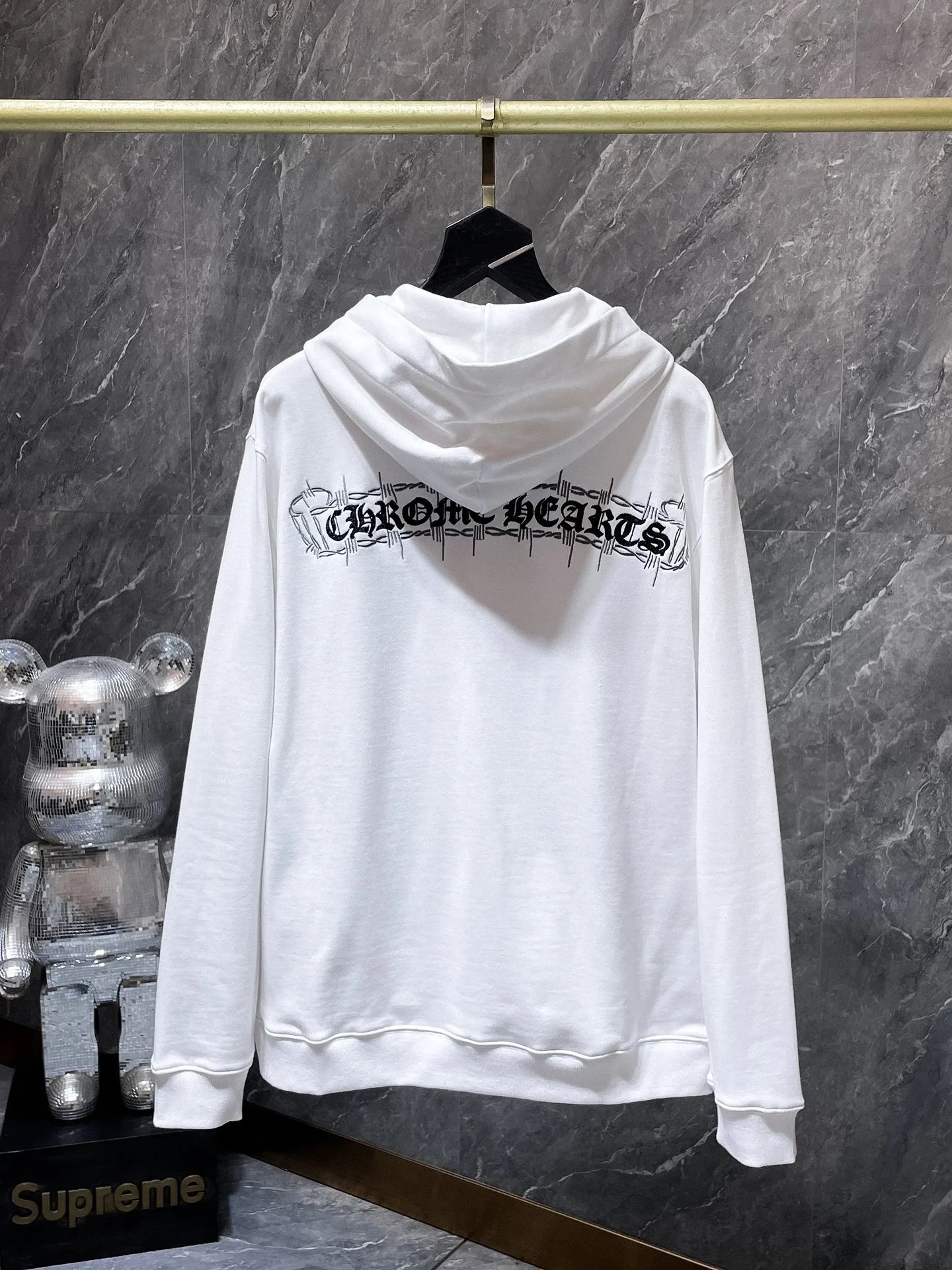 Chrome Hearts Floral Sleeve Hoodie Black - 6