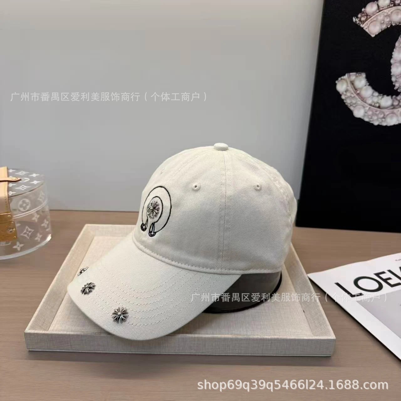 Chrome Hearts Embroidered Logo Baseball Cap White - 17