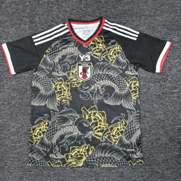 Adidas Y-3 Japan National Team Koi Fish Print Jersey Black - 1