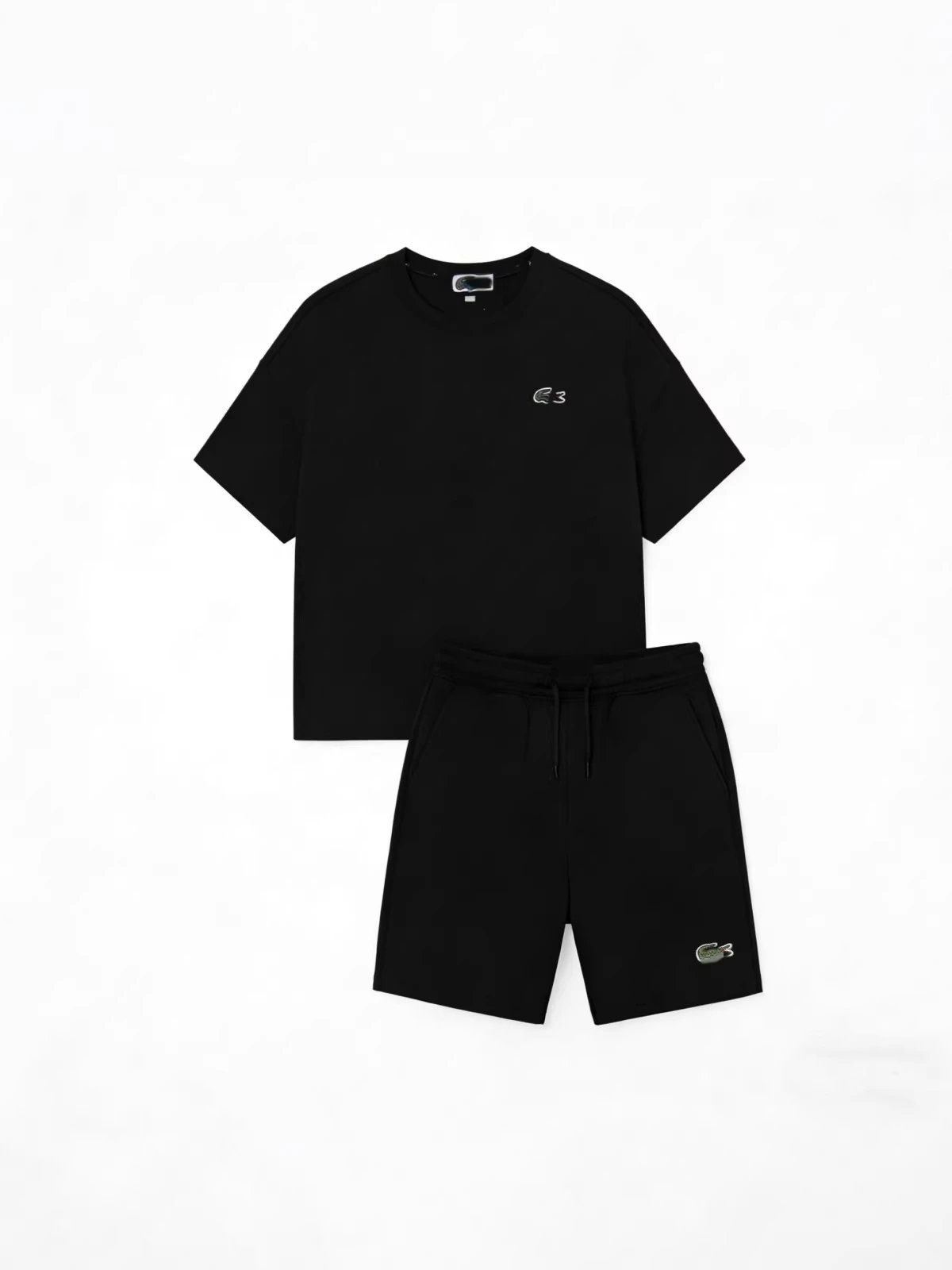 Lacoste Classic Croc Logo White T-Shirt and Shorts Set - 5