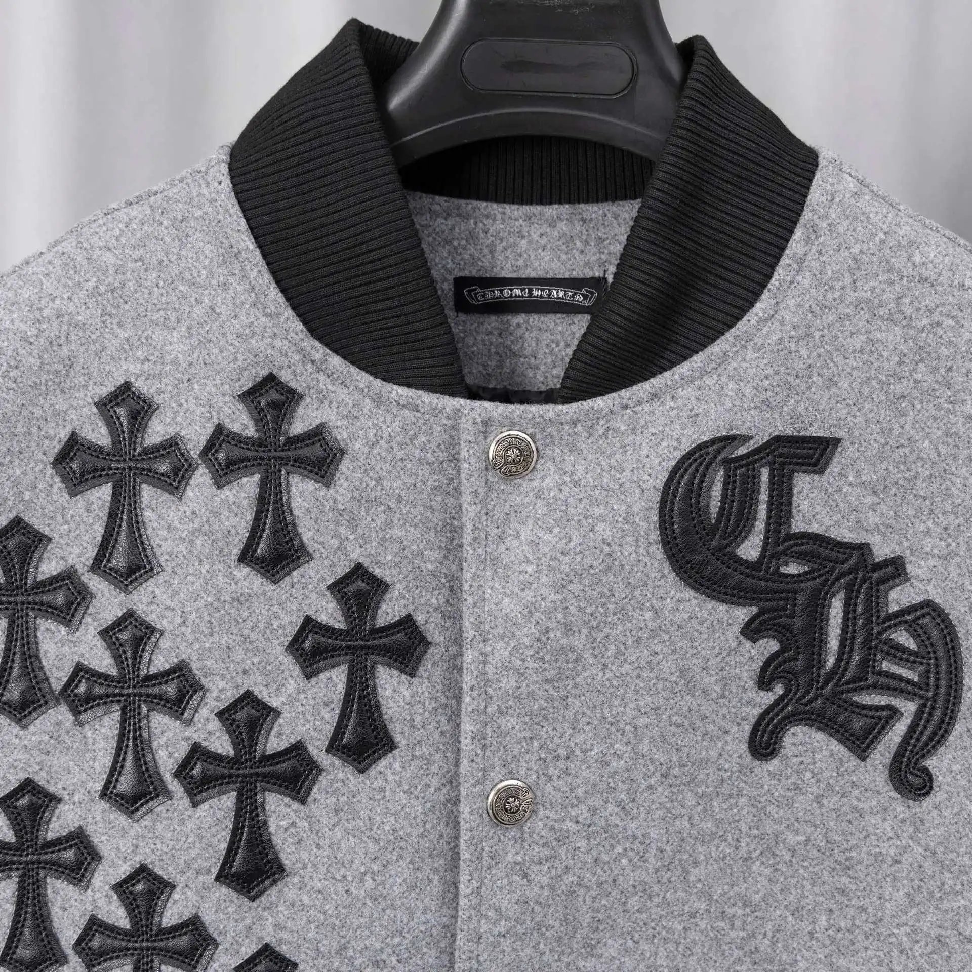 Chrome Hearts Varsity Jacket Black and White Outerwear Jacket - 32