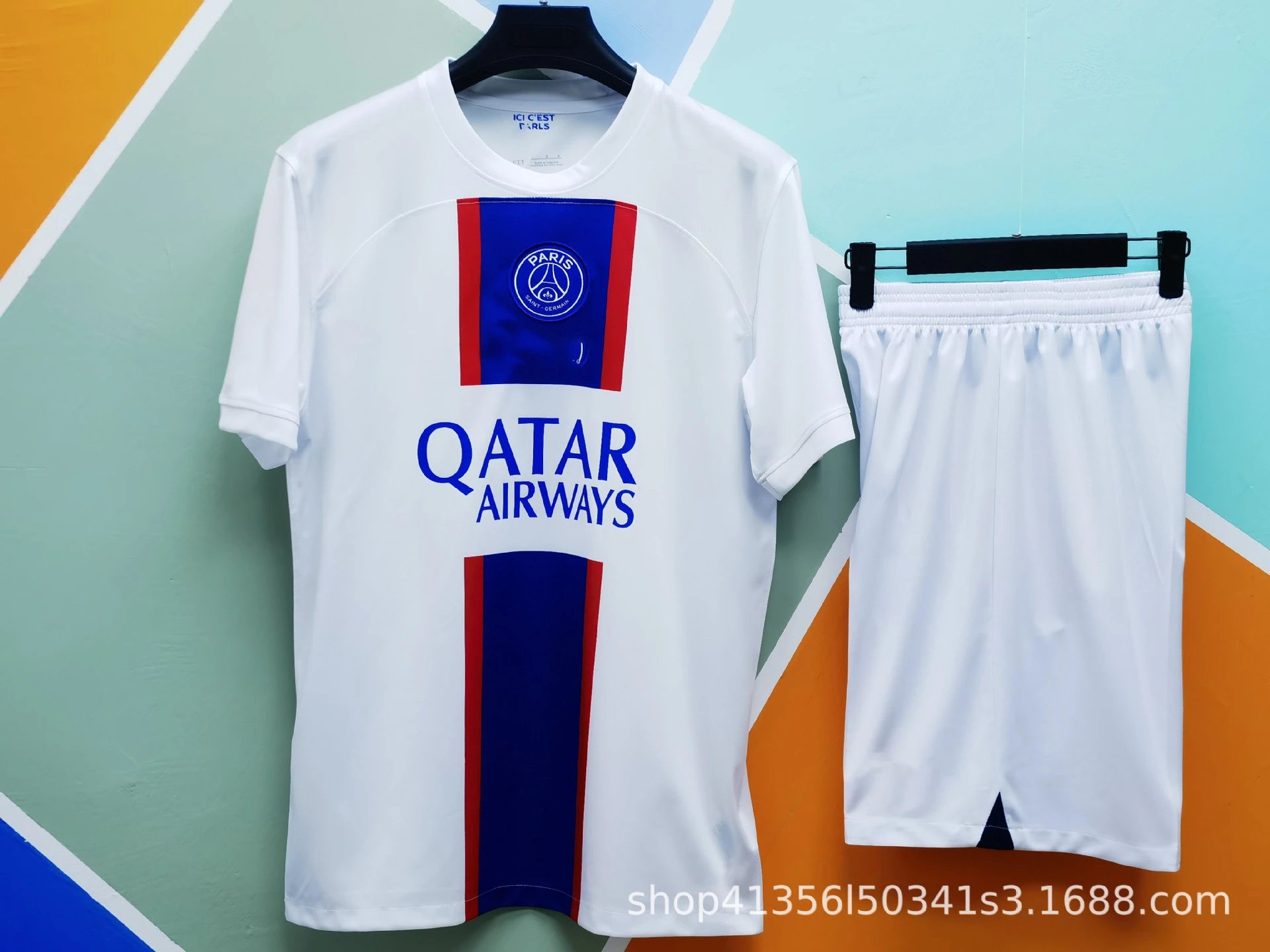 FC Barcelona 2023-24 Home Jersey Navy Blue Red Striped Football Kit - 18