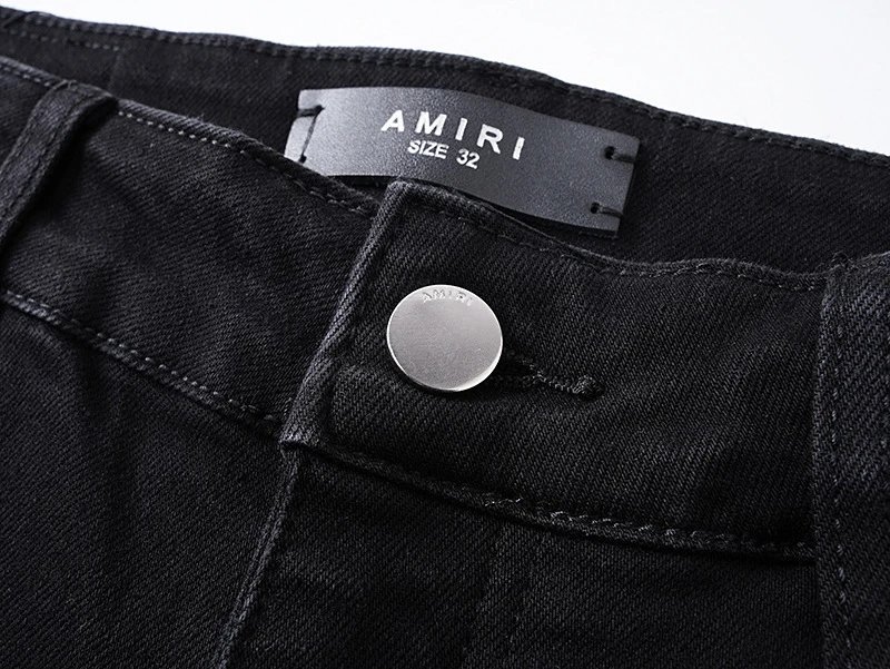 Amiri Logo Embroidered Black Jeans - 27