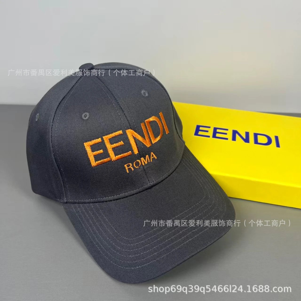 Fendi Eendi Roma Embroidered Navy Baseball Cap - 6