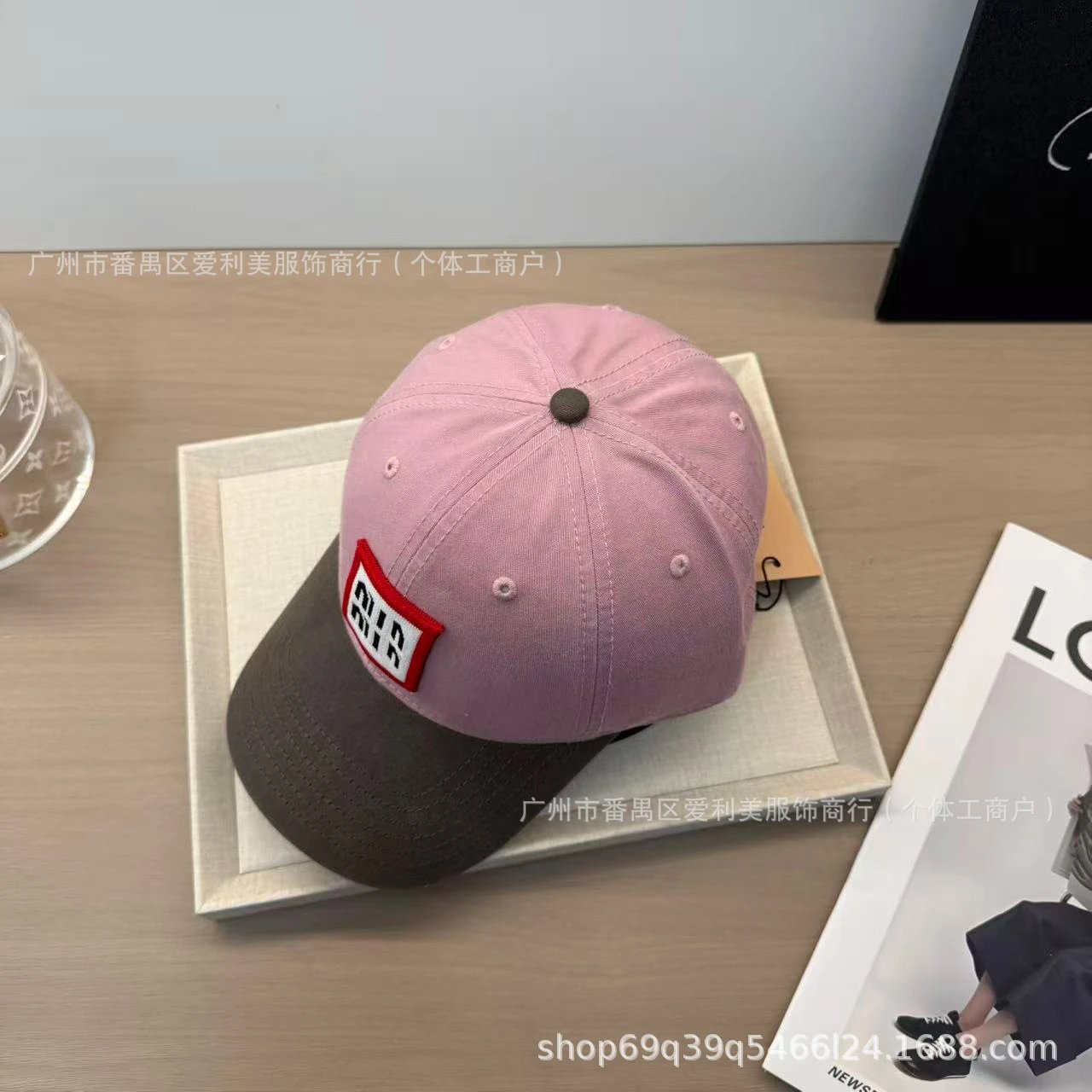 Miu Miu Logo Patch Baseball Cap Pink and Brown - 10