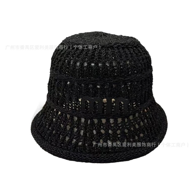 Miu Hats Crochet bucket hat with logo plaque image 5