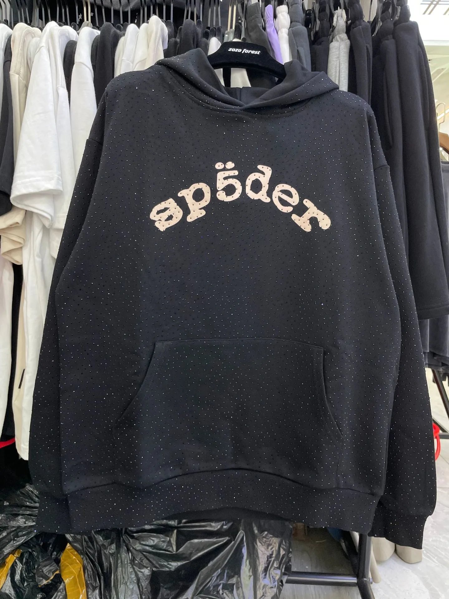 SP5DER Spider Web Graphic Hoodie Blue - 5