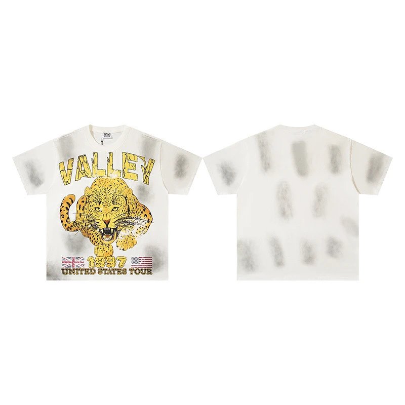 VALE T-Shirts Washed graphic print short-sleeve T-shirt — v 065 white