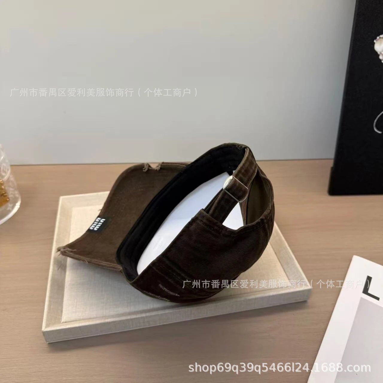 Miu Miu Distressed Brown Baseball Cap - 10
