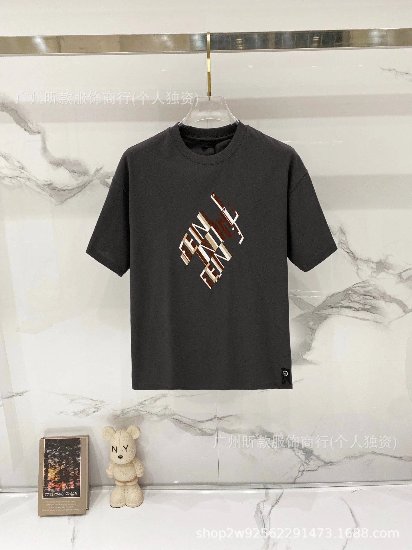 Fendi Monster Eyes Logo Black T-Shirt - 30