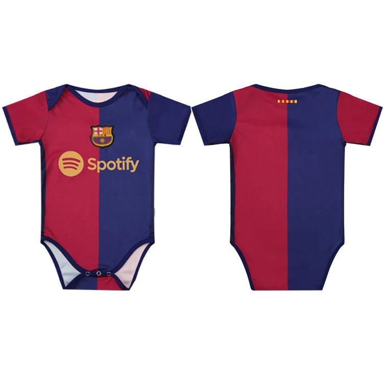 Design Real Madrid x Emirates White Baby Bodysuit, Manchester City x Etihad Blue Baby Bodysuit, AC Milan x Emirates Red-Black Baby Bodysuit, FC Barcelona x Spotify Maroon-Blue Baby Bodysuit, Juventus Black-White Baby Bodysuit Clothing - 7