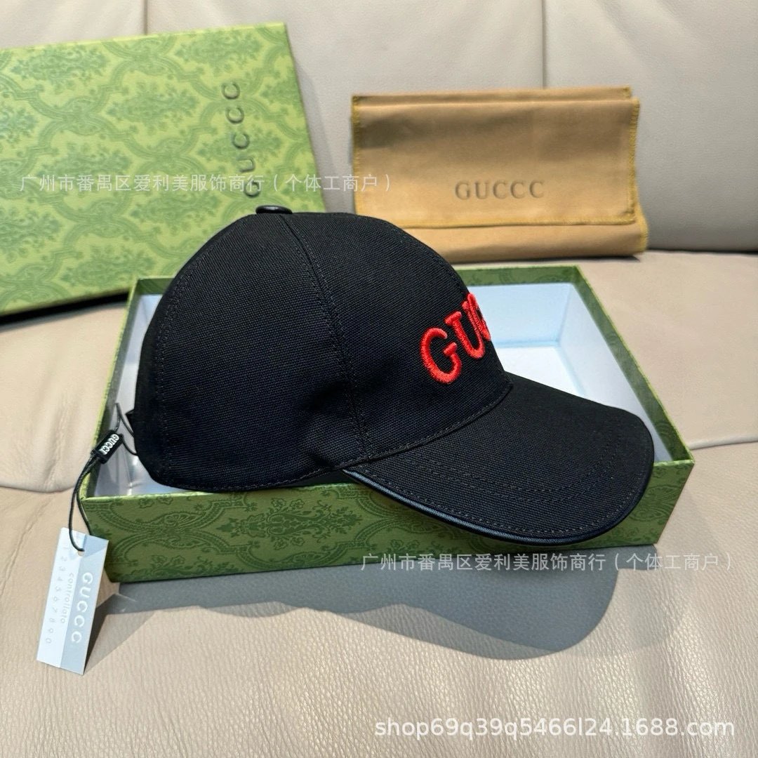 Gucci Logo Embroidered Black Baseball Cap - 4