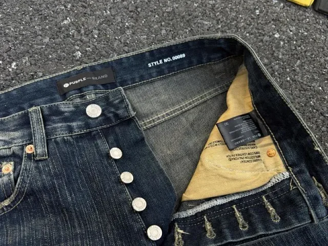 Purple Brand Jeans Style No. 00089, distressed washed denim product detail image 16
