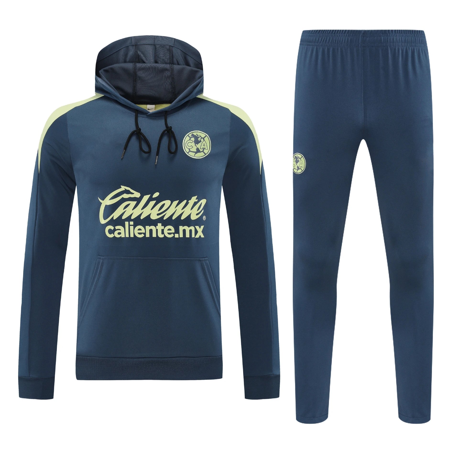Flamengo Training Hoodie and Sweatpants Set Turquoise Navy Tracksuit - 3
