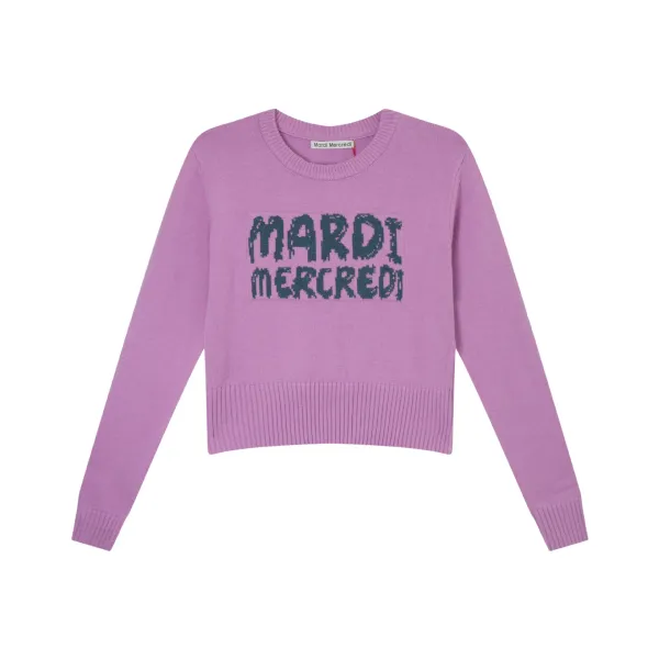 Mardi Mercredi Logo Knit Sweater Lilac - 1