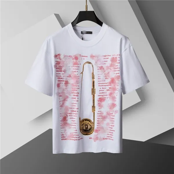 Versace Safety Pin Print White T-Shirt - 1