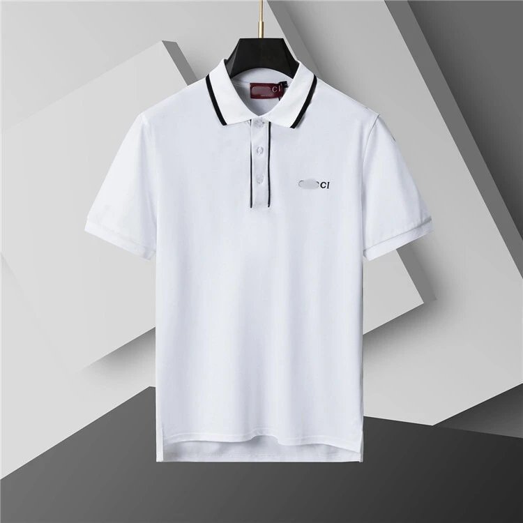 Unbranded Short-sleeve polo shirts with assorted logo and stripe designs — 431 white