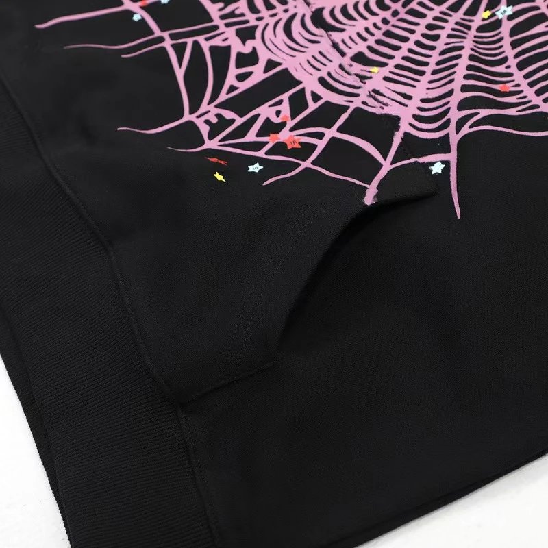 SP5DER Spider Web Graphic Hoodie Blue - 22