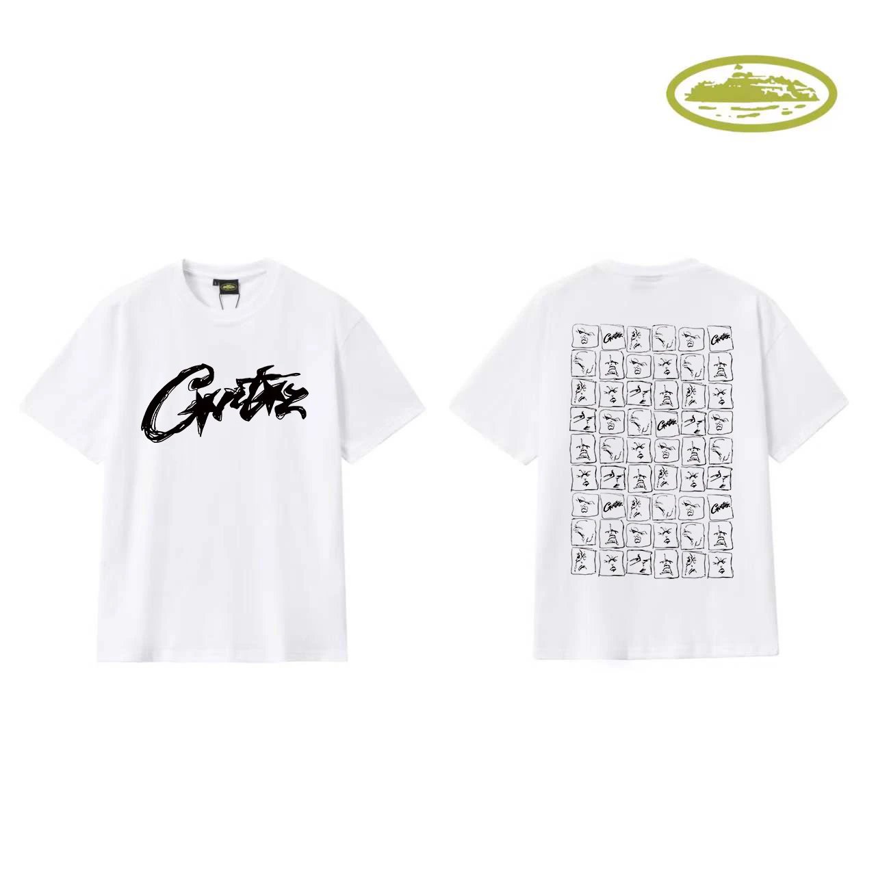 Design Graphic Print White T-Shirt - 25