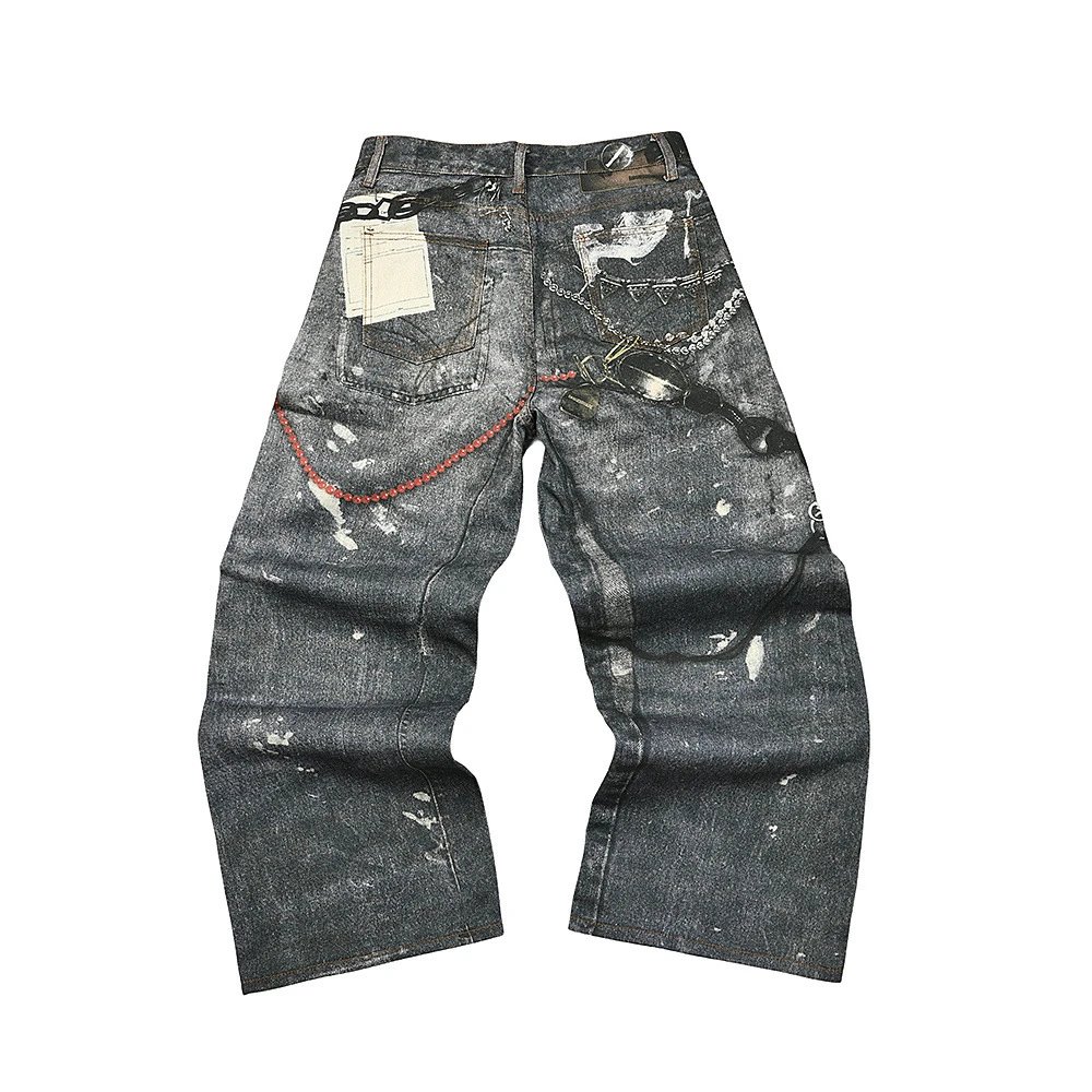 Acne Studios Distressed Print Jeans Gray - 10